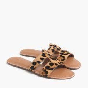 Exclusive J.Crew Factory Calf Hair Beachside Slide Sandals, Size 9 - Must-Have!